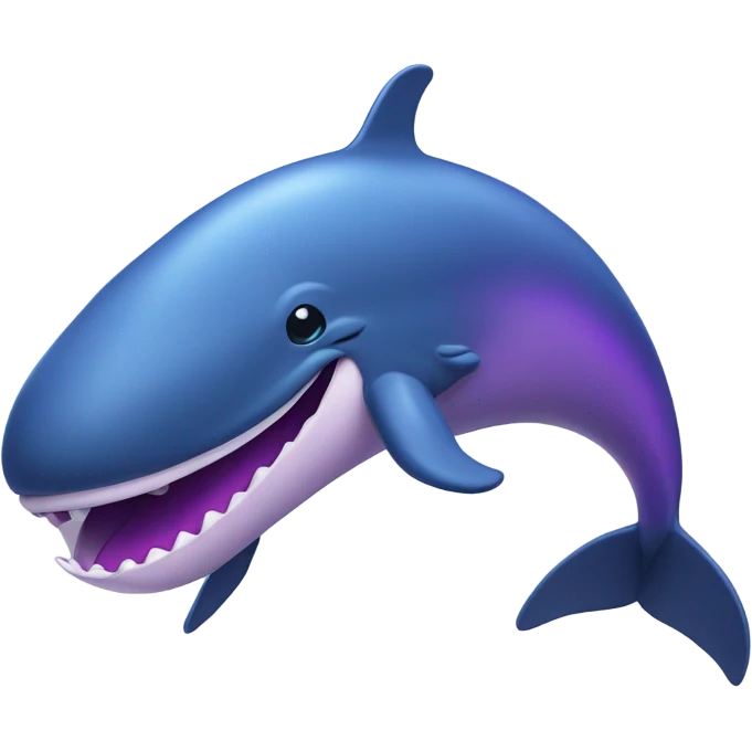 Blue whale purple, open mouth emoji