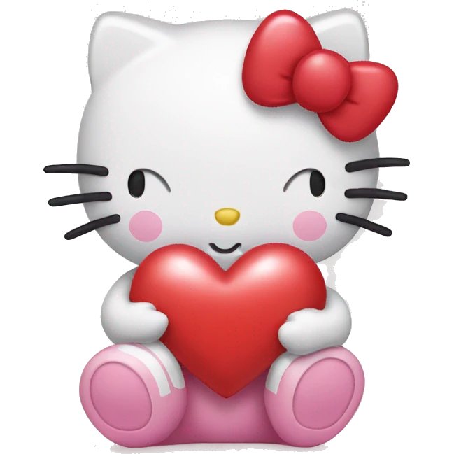 hello kitty giving heart emoji