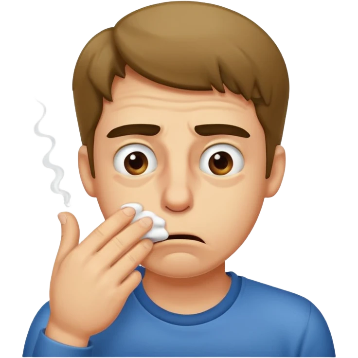 Guy smelling something stinky emoji