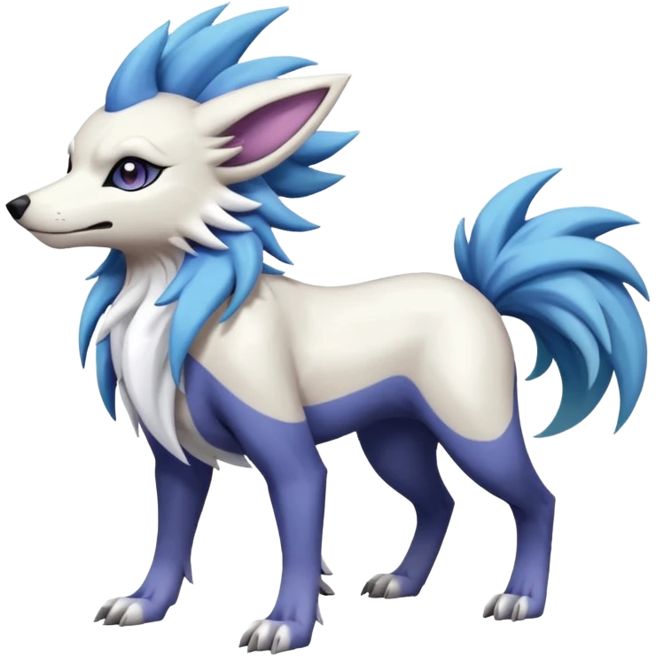 Suicune-Lycanroc-Absol-Fakémon-hybrid-creature (full body)  emoji
