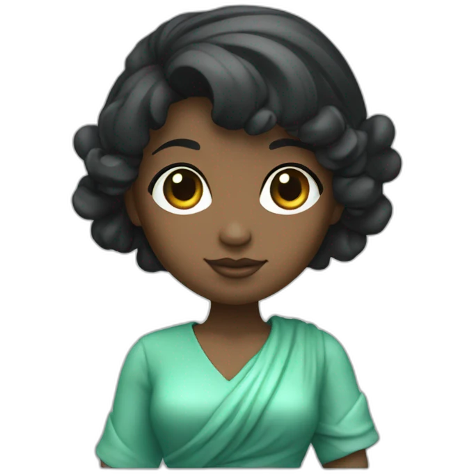 cute black hair girl statue of liberty emoji