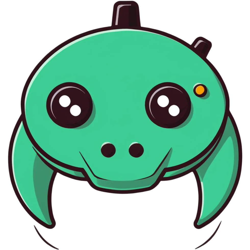 A cute sticker-style joystick with a smiling face emoji