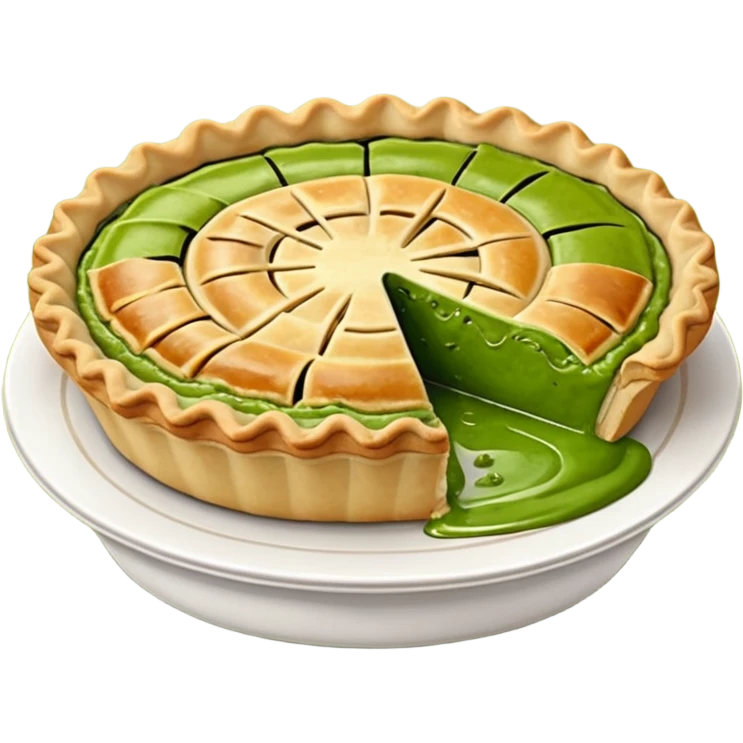 Pie on top of green sauce emoji