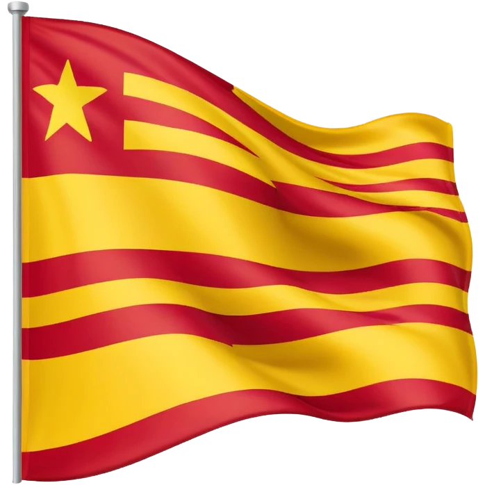 Catalonia flag. Background yellow and four strips red.  emoji