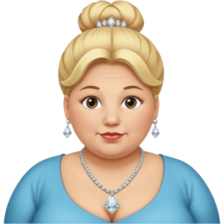 very obese rich blonde bun haired woman emoji