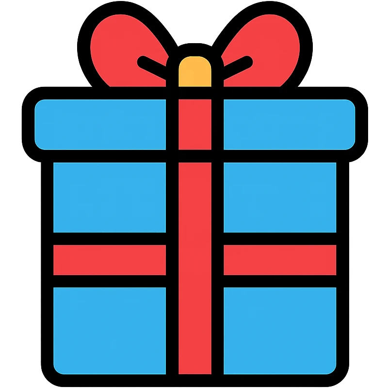 blue gift box with ribbon emoji