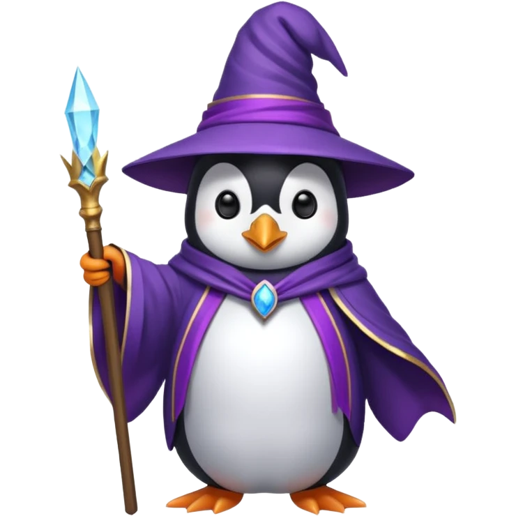 Purple wizard penguin emoji