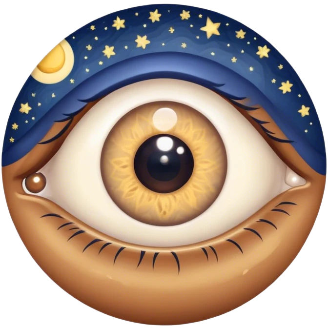 an eye ball with staryy night inside it emoji