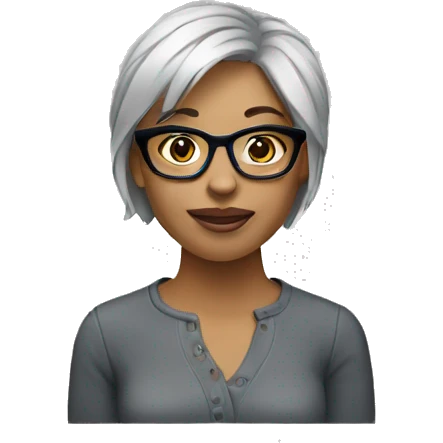 woman short hair with glasess emoji