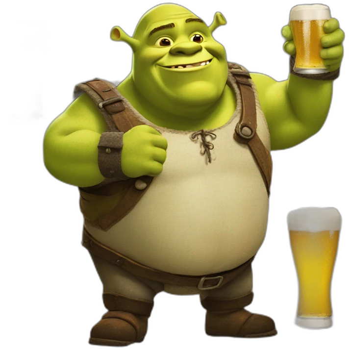 Shrek qui boit une bierre emoji