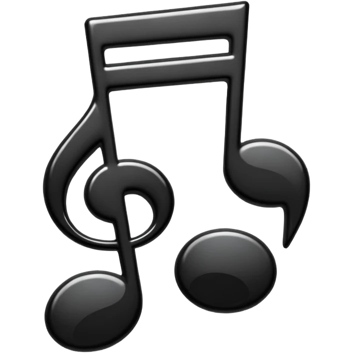 black simple music note re emoji