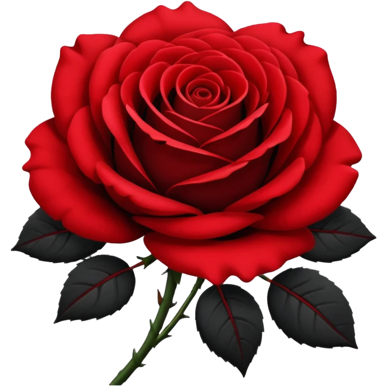 Black and red rose emoji