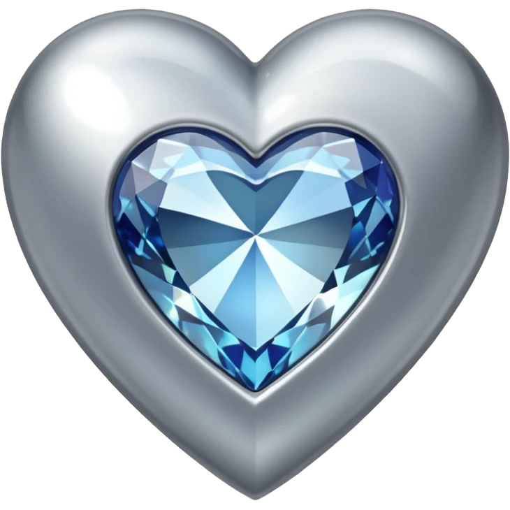 Silver gemstone heart emoji