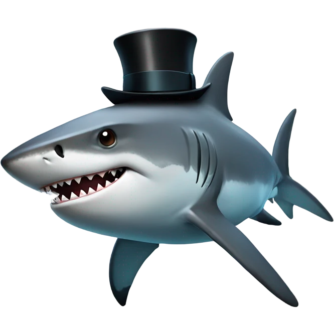 shark with tophat emoji