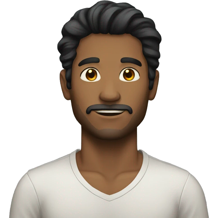 Man black-long-hair,no-beard emoji