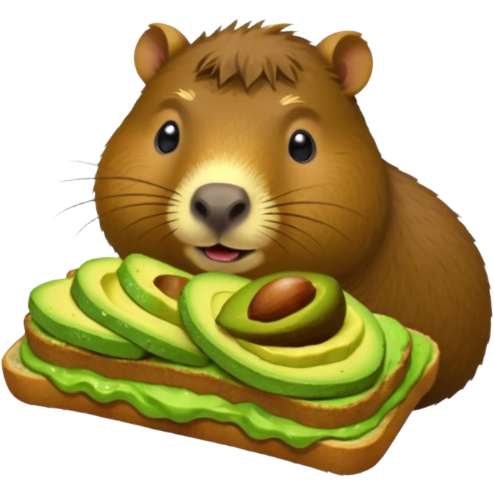 Capybara eating avocado toastc emoji