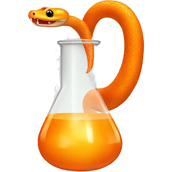 orange snake doing science experiment emoji