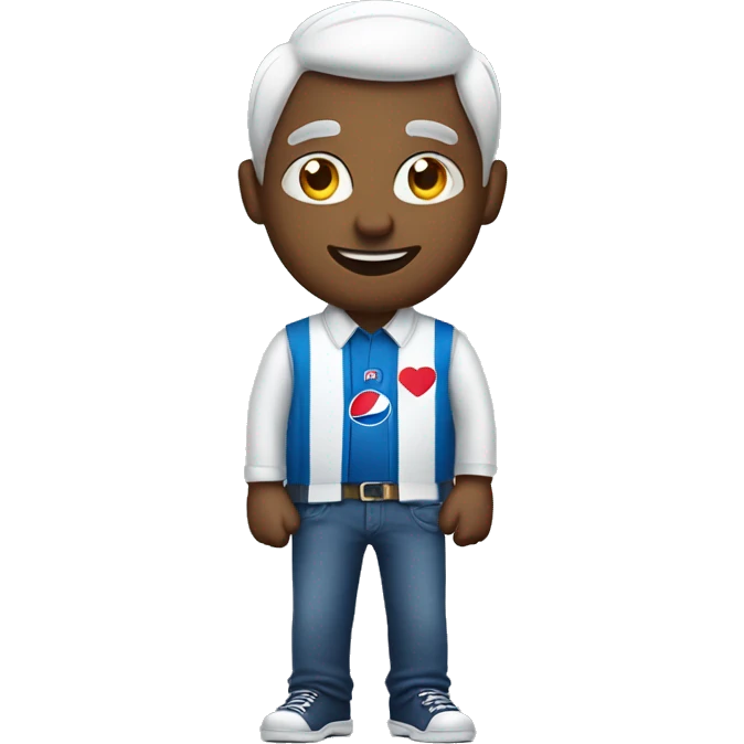 Man wearing Shirt sponsored by Pepsi  emoji