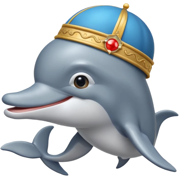 Pap yönlü şapkalı yunus emoji