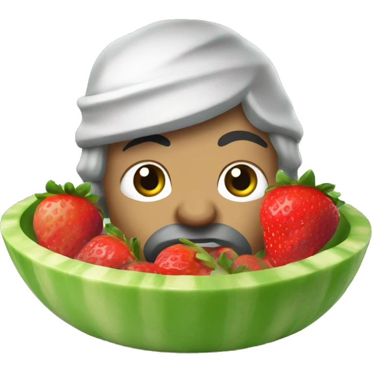 Un plato con fresas emoji