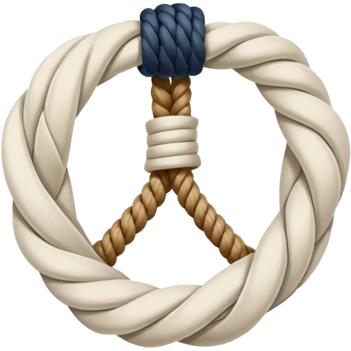 rope tied in a simple sailing knot, rounded edges, cute, soft shading, emoji