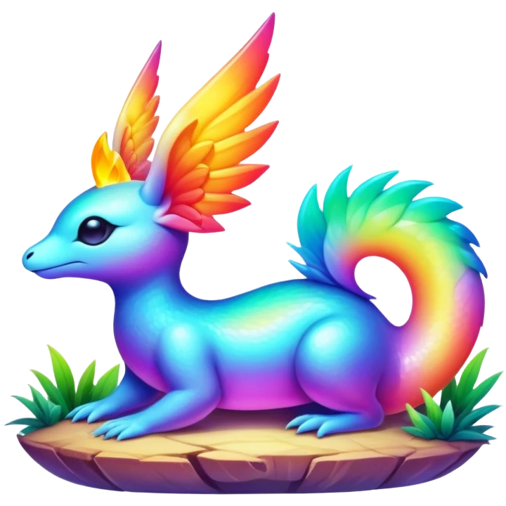 divine complex colorful bright vibrant aesthetic-scenic-Fakémon-creature emoji