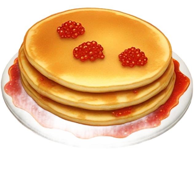 Pancake with red caviar emoji