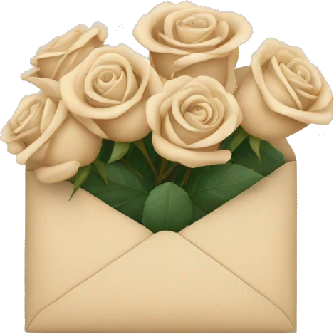 Beige roses in an envelope emoji