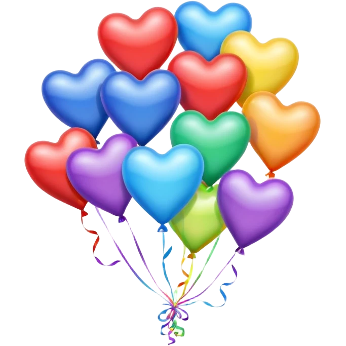 heart with rainbow balloons emoji