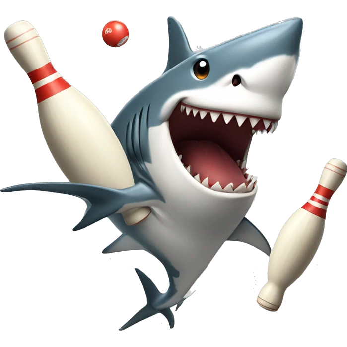 shark juggling bowling pins emoji