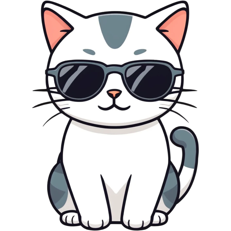 Cat with sunglasses emoji