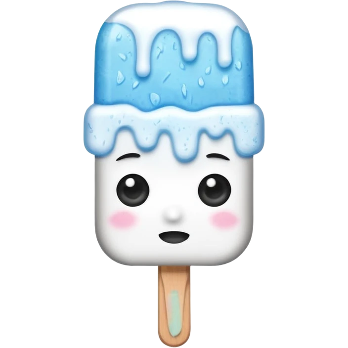 monochrome popsicle with eyes and headband emoji