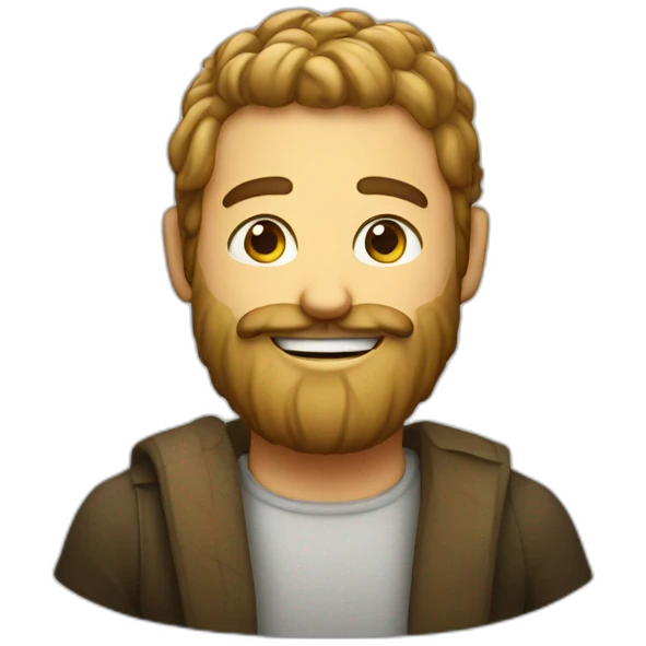 Man with hops beard and beer emoji