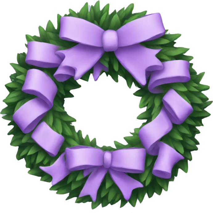 light purple christmas wreath emoji