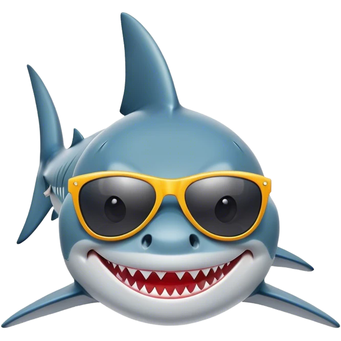 Shark with sunglasses emoji