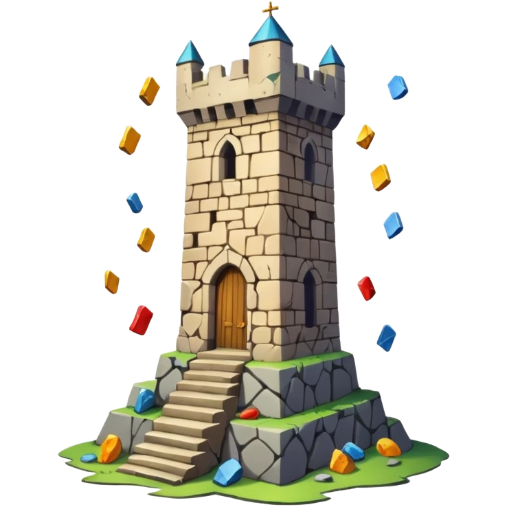 The tower tarot card in a card🀄 emoji