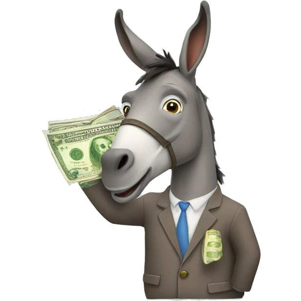 Donkey with money emoji