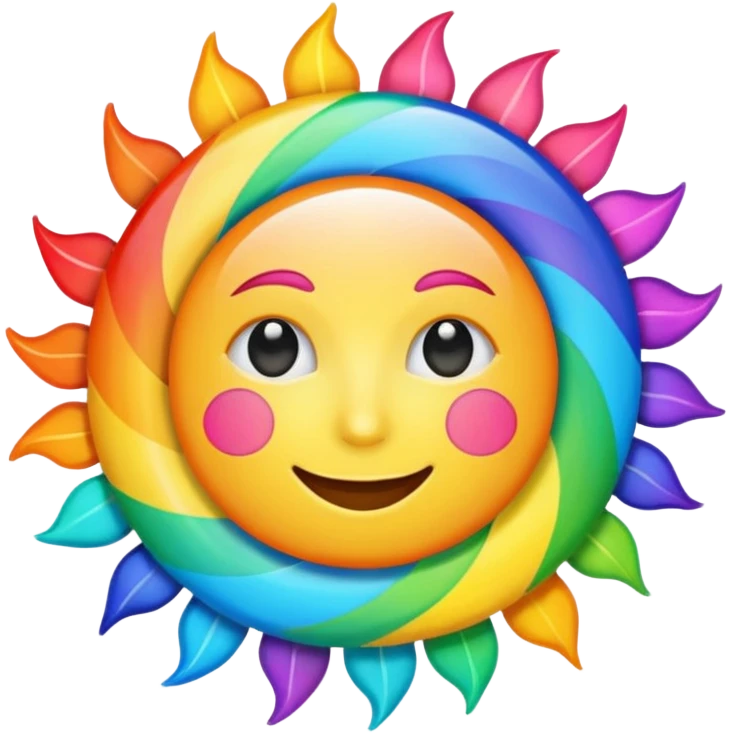 Rainbow sun emoji