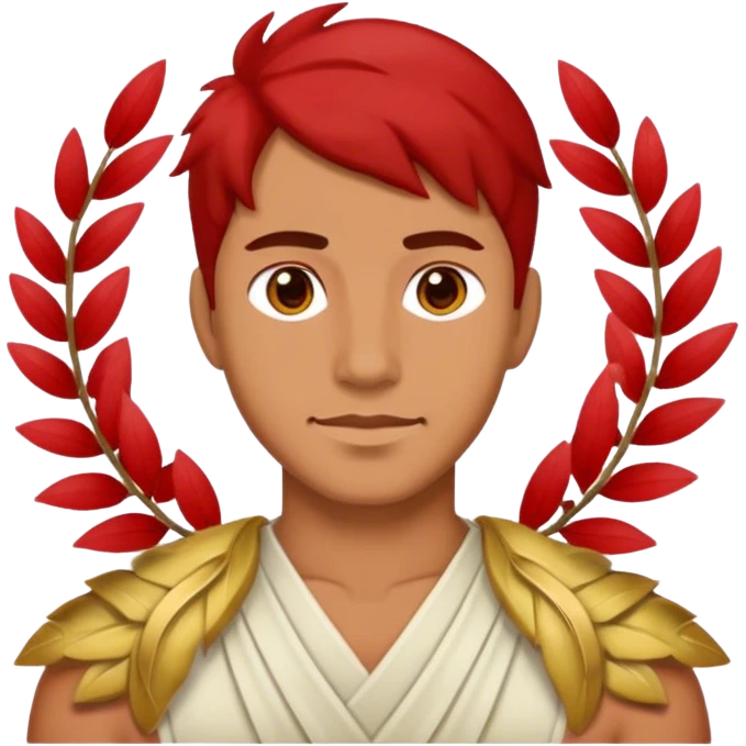 Red laurel on man’s head emoji
