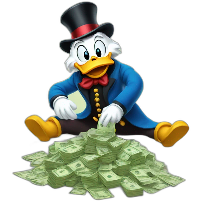 Scrooge McDuck counting money emoji