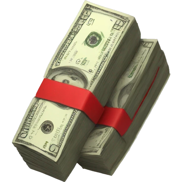 Black and red money 3d emoji
