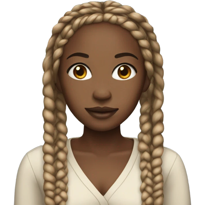 black woman with l box braids emoji
