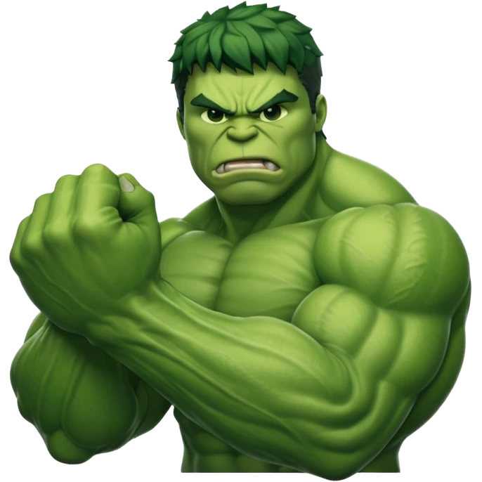 big muscular green hulks fist  emoji