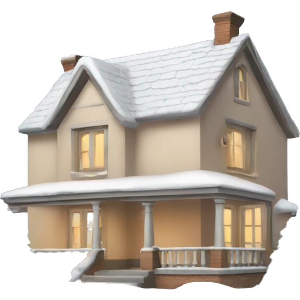 house with snow coquette emoji