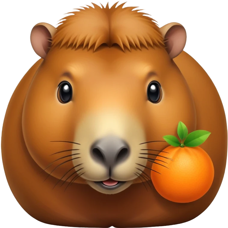 Capybara with a orange ￼ emoji