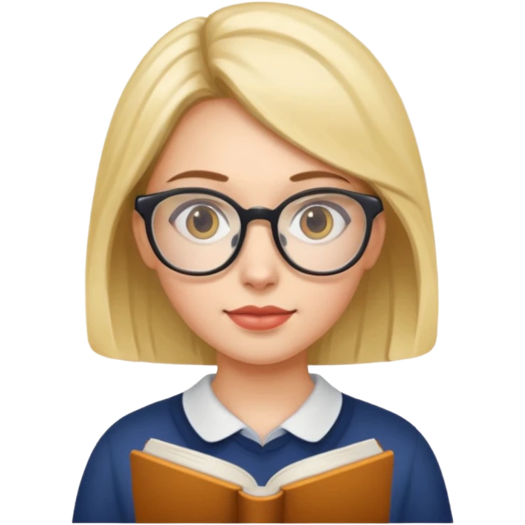 A girl with reading glasses emoji