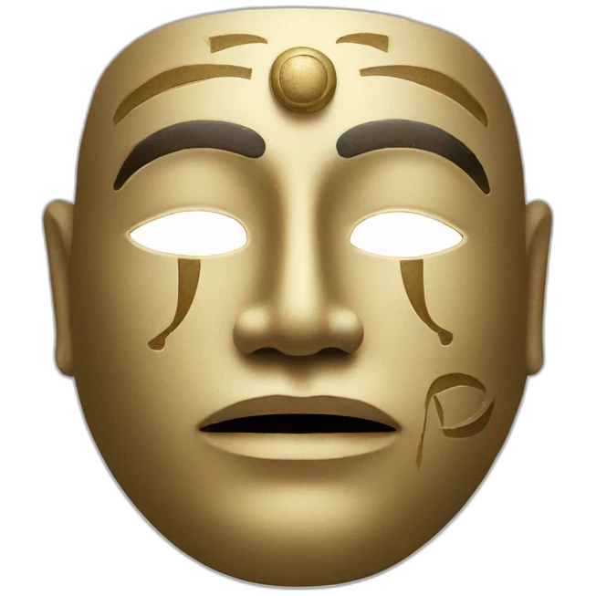 man noh style mask with egyptian face emoji