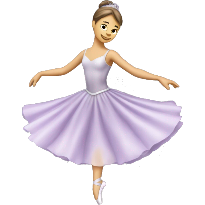 Ballerina che fa un passo di danza classica in indossando un abito lilla e argento emoji