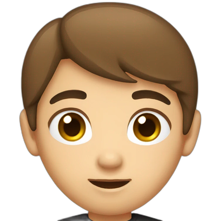 Brown hair round face asian in a black shirt emoji