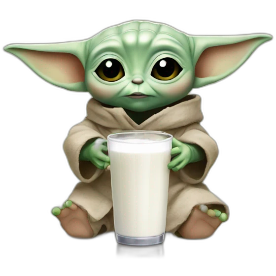 baby yoda drinking milk emoji